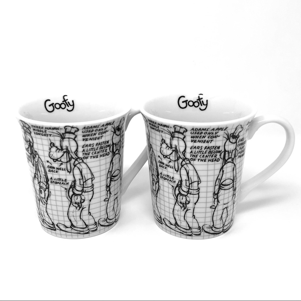 NEW Disney Sketchbook Goofy Mug, Set of 2